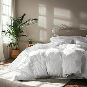 Serta Queen Goose Down Cotton Comforter Set