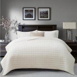Luxury Velvet King Size Quilt Set - Cream White