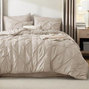 Beige King Size Comforter Set with Sheets & Pillowcases
