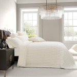 Luxury Velvet King Size Quilt Set - Cream White