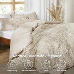 Beige Boho Tufted King Comforter Set - 3 Pieces