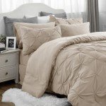 Beige King Size Comforter Set with Sheets & Pillowcases