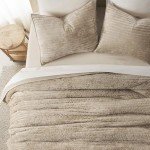 Luxurious King Size Velvet Quilt Set - Beige Taupe