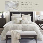 King Comforter Set with Jacquard Stripes & Buttons