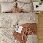 Beige King Size Comforter Set with Sheets & Pillowcases