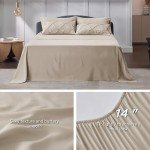 Beige King Size Comforter Set with Sheets & Pillowcases