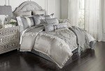 Elegant Platinum King Comforter Set - 12 Pieces