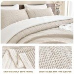 Oversized King Cotton Bedspread Quilt Set - Wheat