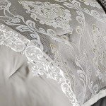 Elegant Platinum King Comforter Set - 12 Pieces