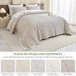 Oversized King Cotton Bedspread Quilt Set - Wheat