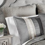 Elegant Platinum King Comforter Set - 12 Pieces