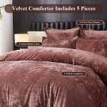 Ivellow Pink Velvet King Comforter Set, 5pcs