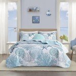 Reversible Coastal Quilt Set Full/Queen - 3 Pieces