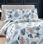 Reversible Nautical Bedspread Set - Queen Size
