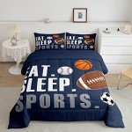Sports Themed Twin Comforter Set for Kids