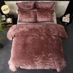 Ivellow Pink Velvet King Comforter Set, 5pcs