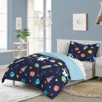 Kids Blue Space Galaxy 5-Piece Twin Bed Set