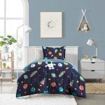 Kids Blue Space Galaxy 5-Piece Twin Bed Set