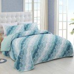 Dinjoy Coastal Queen Quilt Set - Ocean Theme