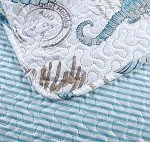 Reversible Nautical Bedspread Set - Queen Size