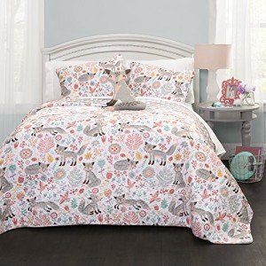 Pixie Fox Reversible Quilt Set - 4 Pieces