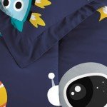 Kids Blue Space Galaxy 5-Piece Twin Bed Set