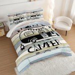 Vintage Camping Comforter Set for Kids & Teens