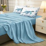 Ocean-Themed Twin Bedding Set 6 Pieces - Teal Blue