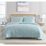 Caribbean Joe Coastal Shell Quilt Set - Aqua