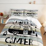 Vintage Camping Comforter Set for Kids & Teens