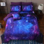 Galaxy Purple Comforter Set for Kids - 8 Pieces