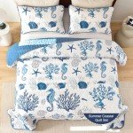 Coastal Blue Quilt Set for Queen Beds