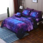 Galaxy Purple Comforter Set for Kids - 8 Pieces
