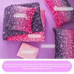 Gradient Pink Purple Glitter Bed Set for Teens