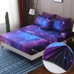 Galaxy Purple Comforter Set for Kids - 8 Pieces