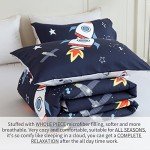 Cute Space Rocket Kids Comforter Set, Full Size