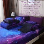Galaxy Purple Comforter Set for Kids - 8 Pieces