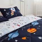 Cute Space Rocket Kids Comforter Set, Full Size