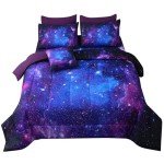 Galaxy Purple Comforter Set for Kids - 8 Pieces