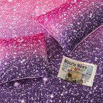 Gradient Pink Purple Glitter Bed Set for Teens