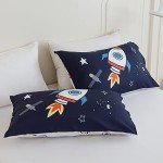 Cute Space Rocket Kids Comforter Set, Full Size