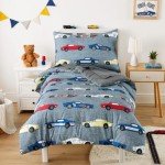 Colorful Race Car Toddler Bedding Set - 4 Pieces