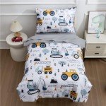 Construction-Themed Toddler Bedding Set – 4 Pieces