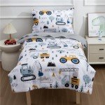 Construction-Themed Toddler Bedding Set – 4 Pieces