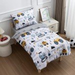 Construction-Themed Toddler Bedding Set – 4 Pieces