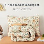 Floral Toddler Bedding Set for Girls - 4 Pieces