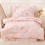 Pink Unicorn Toddler Bedding Set - 4 Pieces