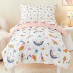 Soft Unicorn Rainbow Toddler Bed Set - 4 Pieces