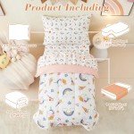 Soft Unicorn Rainbow Toddler Bed Set - 4 Pieces
