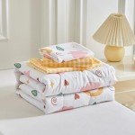 Pink and Yellow Clouds Toddler Bedding Set